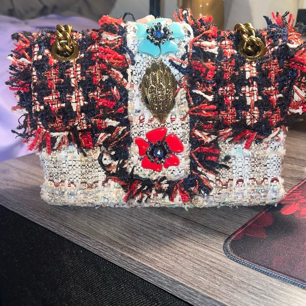 Kurt Geiger Mini Kensington Tweed Multicolor Shoulder Bag